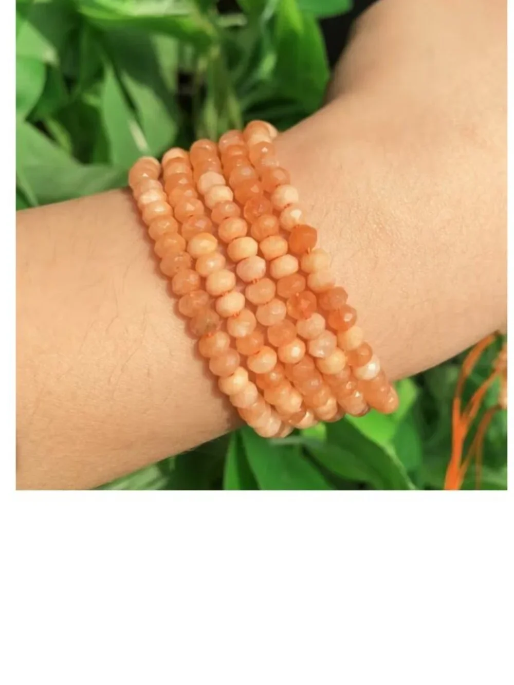 Vibrant Orange Natural Stone Beads, Faceted Rondelle 15